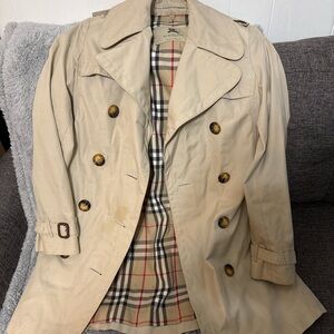 Burberry Tan Trench Coat with Check Lining